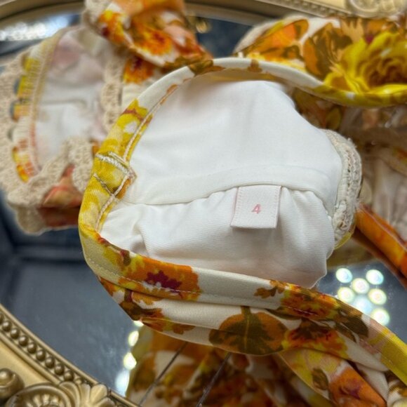 🆕 ZIMMERMANN KIDS 🧿 NWT Raie Trim Tie Front Bikini, Yellow Floral - Sz 4Y - Picture 10 of 15